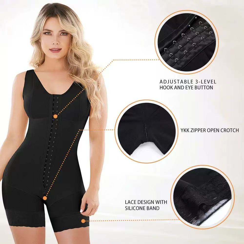 Body-shaping clothes One-piece zipper bottom three-breasted shaping body tight abdomen corset