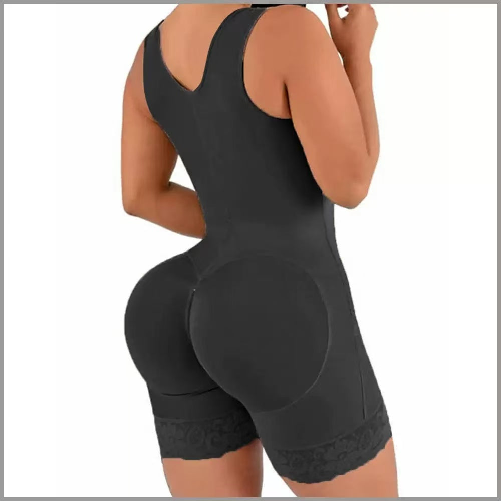 Body-shaping clothes One-piece zipper bottom three-breasted shaping body tight abdomen corset