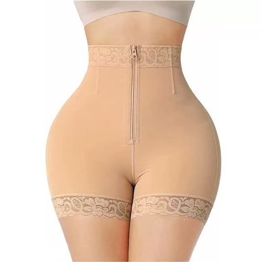 New ass-hugging body clothes, abdomen pants, zippers and hip-lifting pants artifact, buttocks exposed, breathable, beautiful buttocks and postpartum body-shaping pants.